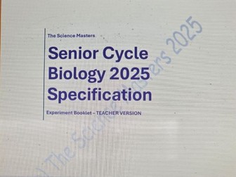 SC Biology Teacher Experiment Book-2025 Spec