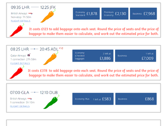 Estimating and Rounding Flight Cards