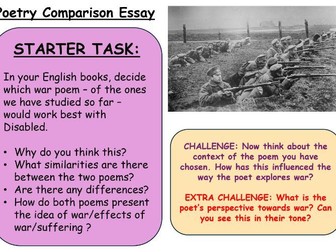 EDUQAS NEW 2027 Anthology - War Poetry Comparison PowerPoint