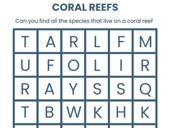 Coral Reef Word Search