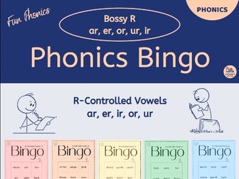Phonics Bingo R-Controlled Vowels - Bossy R (ar, er, ir, or, ur)