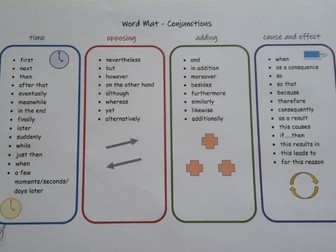 Conjunctions /Connectives- Display and Word Mat
