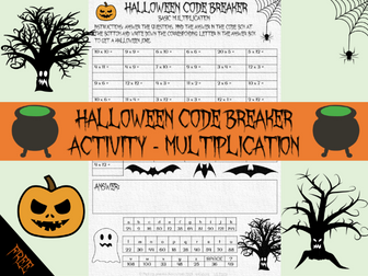 Halloween maths -multiplication code breaker