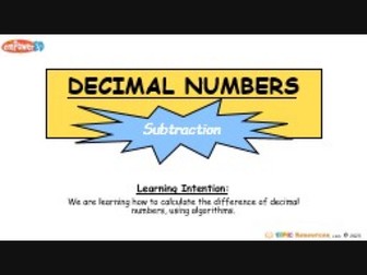 Decimal Subtraction: Differentiated + Editable PPT + Codebreaker L1