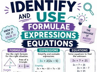 Identify and use formulae,expressions,identities Full lesson