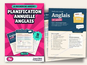 French Year Long Plan Grade 7 Ontario English | Planif annuelle Anglais 7e