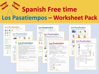 Spanish Free time and Hobbies - Los Pasatiempos Worksheets