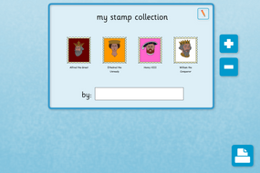 Create Stamps Interactive Activity - Kings, Queens and Rulers KS1