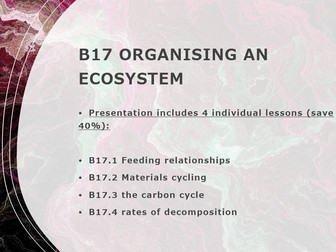 B17 Organising an Ecosystem