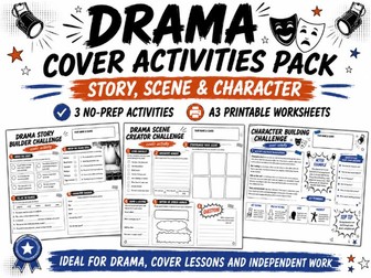 Drama Cover Activities Pack: Story, Scene and Character