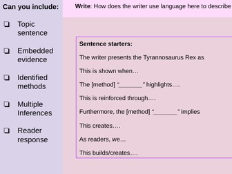 Language Paper 1: The Sound of Thunder, Q2