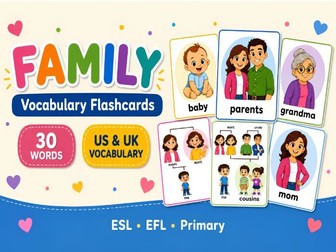 Family Vocabulary Flashcards | ESL & EFL