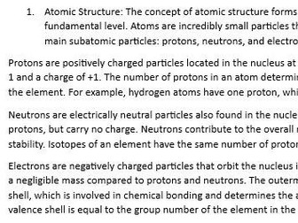 GCSE Chemistry Overview