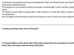 The Vedas, Hinduism, & The Caste System - Primary Source Analysis