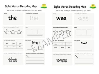 Sight Words, Tricky Words, Common Exception Words Worksheets Booklet