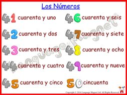 Spanish Numbers 0 to 60 | Teaching Resources