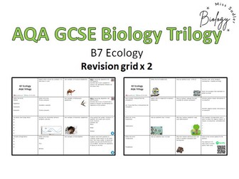 AQA Trilogy B7 Ecology revision grid