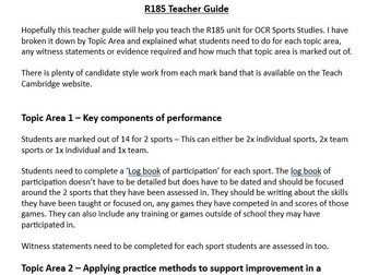 OCR Sports Studies R185 Teacher Guide