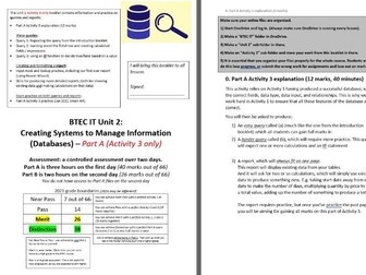 BTEC IT Unit 2 Databases Queries and Reports (Part A, Activity 3)