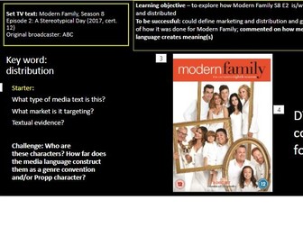 81 slides Eduqas C2 MODERN FAMILY S8 E2 GCSE media studies