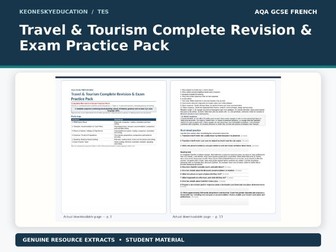AQA GCSE French 8652 - Travel & Tourism Complete Revision & Exam Practice Pack