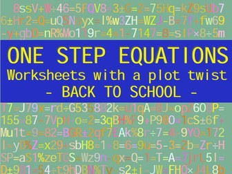 ONE STEP EQUATIONS - BACK TO SCHOOL
