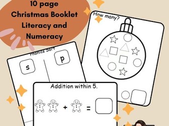 Christmas Booklet Early Years Numeracy and Literacy Busy Book