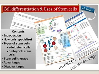 IGCSE Stem Cells; Full lesson & revision