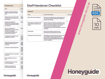 Staff Handover Checklist