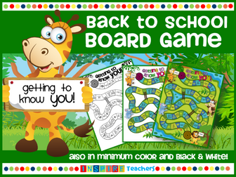 Back to School - Getting to Know You - Board Game