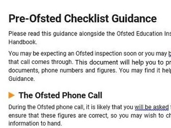 Pre Ofsted Checklist