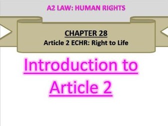 Human Rights Article 2 (Right to Life) - A2 LAW