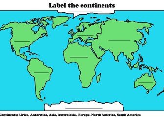 Label the continents