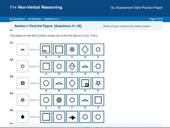 11+ Non-Verbal Reasoning: 50 GL Style Assessment Questions