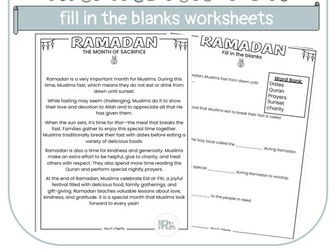 Ramadan Fill in the Blanks Differentiated Worksheets