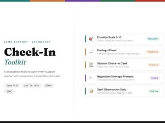 SEMH Check-In Toolkit | Secondary | Years 7-10