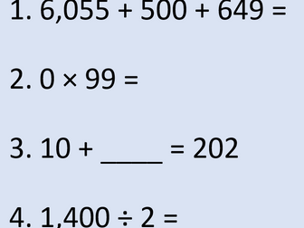 Y6 - 6 Weeks of Arithmetic - 5 a day with answers