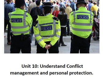 NCFE Level 3 Uniformed Services- Unit 10- Conflict Management