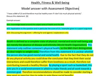 GCSE PE 6 mark example question with model answer