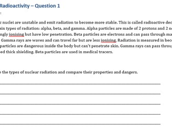 Six - markers edexcel combined (Physics) Paper 1