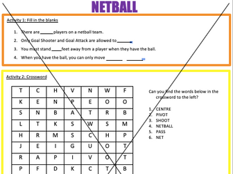 Netball Activity Sheet