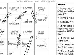 Snakes and Ladders Fitness Game