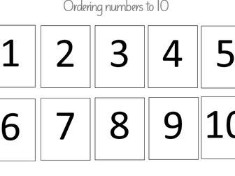 Order numbers 1-10 cards