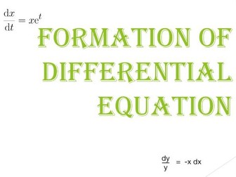 FORMATION OF DIFFERENTIAL EQUATION