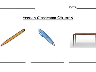 French Classroom Objects Worksheet
