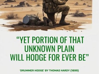 'Drummer Hodge' Quotation Poster New Eduqas Anthology