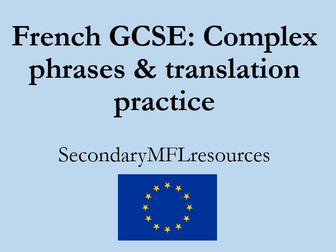 GCSE French writing and translation support & revision (18 resource ...