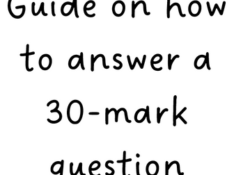 How to answer a 30 mark question? Sociology (Education) ALevel AQA