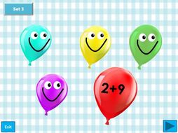 Balloon pop - Addition of numbers within 20