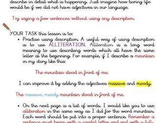 Key  Stage 2 English Writing Resource.